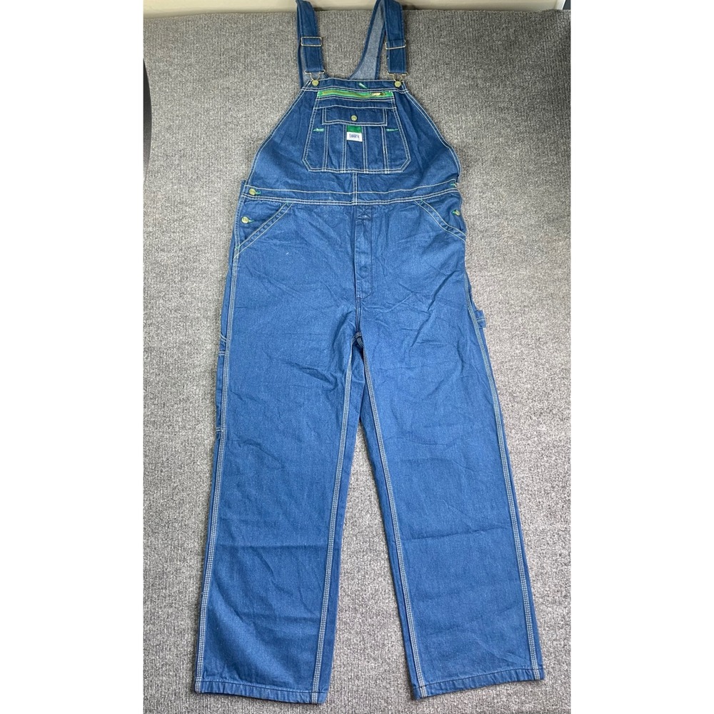 Liberty Denim Bib Overalls Mens 38x30 Blue Cotton Workwear Carpenter Z400019